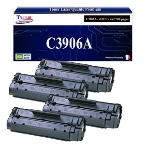 T3AZUR -4x Toners compatibles avec HP C3906A (06A) pour HP LaserJet 3100 3100SE 3100X 3150 3150SE 3150X 5L 5L FS 5L Xtra 6L 6L SE 6L XI