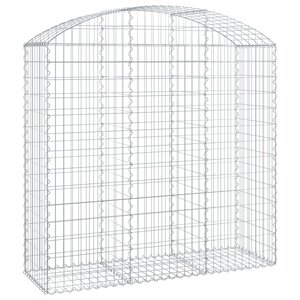 vidaXL Panier de gabions arqué 150x50x140/160 cm Fer galvanisé