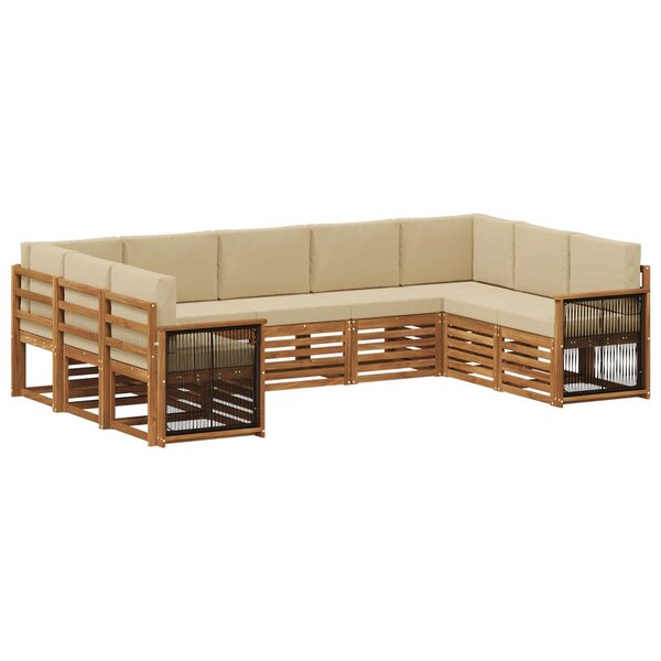 vidaXL Ensemble de canapés d'extérieur 7 pc Naturel