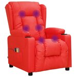 vidaXL Fauteuil de massage électrique Rouge Similicuir