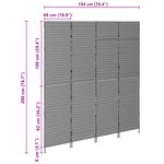 vidaXL Paravent 4 panneaux pliable beige 196x200 cm en poly rotin