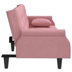 vidaXL Canapé-lit avec accoudoirs rose velours