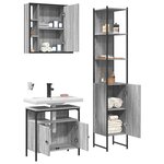 vidaXL Ensemble d'armoires de salle de bain 3 Pièces sonoma gris