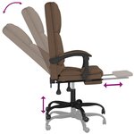 vidaXL Fauteuil de massage inclinable de bureau Marron Tissu