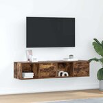 vidaXL Meubles TV 2 Pièces chêne fumé 60x31x25 5 cm bois d'ingénierie