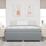 vidaXL Cadre de lit avec matelas Gris clair 180 x 200 cm tissu