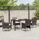 vidaXL Ensemble de Jardin 5 Pièces Marron Rotin Poly
