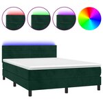 vidaXL Sommier à lattes de lit avec matelas LED Vert foncé 140x190 cm