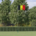 vidaXL Drapeau de la Belgique et mât 5 55 m Aluminium