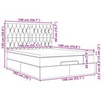 VidaXL Cadre de lit ottoman et matelas gris clair 140x190 cm tissu