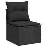 vidaXL Salon de jardin 9 Pièces avec coussins noir résine tressée