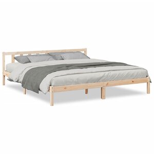 vidaXL Cadre de lit extra long sans matelas 180x210 cm bois massif pin