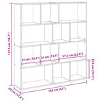 vidaXL Bibliothèque gris béton 132x29x141 5 cm bois d'ingénierie