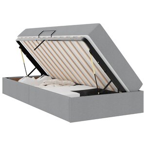 vidaXL Lit avec rangement et matelas Gris clair 90 x 200 cm Polyester