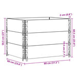 vidaXL Jardinière gris 80x60 cm bois massif de pin