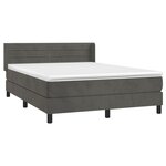 vidaXL Sommier à lattes de lit et matelas Gris foncé 140x190cm Velours