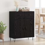 vidaXL Buffet Chêne noir 69 5 x 34 x 90 cm Bois d'ingénierie