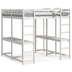 vidaXL Lit superposé et bureau et échelle 160x200cm bois de pin massif