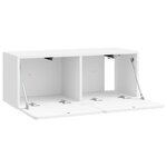vidaXL Meuble TV mural Montage mural Blanc brillant 78 5 x 31 x 30 cm