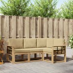 vidaXL Ensemble de canapés d'extérieur 4 Pièces Blanc et Beige