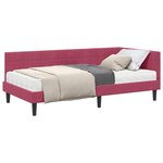 vidaXL Cadre de lit d'angle avec matelas 2 pc Bordeaux 90 x 190 cm