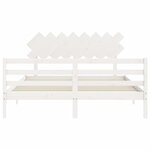 vidaXL Cadre de lit sans matelas blanc 160x200 cm bois massif