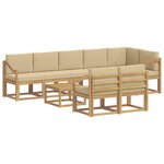 vidaXL Ensemble de canapés d'extérieur 9 pc Blanc et Beige Polyester