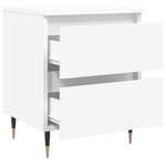vidaXL Table de chevet Blanc 40x35x50 cm Bois d’ingénierie