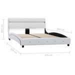 vidaXL Cadre de lit avec LED Blanc Similicuir 140 x 200 cm