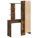 vidaXL Bureau avec rangement Chêne fumé Bois d'ingénierie