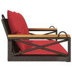 vidaXL Balancelle avec coussins marron 109x62x40 cm résine tressée