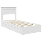 vidaXL Lit de Rangement Blanc 75 x 190 cm Bois d'ingénierie