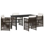 vidaXL Ensemble de salle à manger pour jardin 5 Pièces Marron Poly rotin