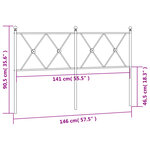 vidaXL Tête de lit métal blanc 140 cm