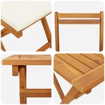 vidaXL Set de Bistro Pliable 5 Pièces avec Coussins en Bois d'Acacia