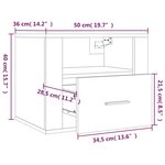 vidaXL Table de chevet murale Chêne fumé 50x36x40 cm