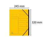 Trieur Agrafé Avec Élastiques Intérieur Noir 7 Compartiments - A4 - Jaune - X 10 - Exacompta