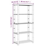 vidaXL Support de rangement à 5 niveaux marron 80x38x170 cm bois pin