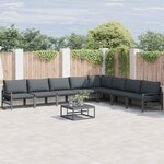 vidaXL Ensemble de canapé de jardin 9 Pièces Anthracite Acier
