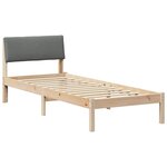 vidaXL Cadre de lit avec tête de lit marron et gris foncé 80 x 200 cm