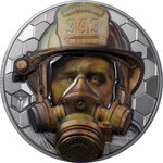 Pièce de monnaie en Argent 100 Dollars g 1000 (1 Kg) Millésime 2021 Real Heroes FIREFIGHTER (PRÉCOMMANDE)