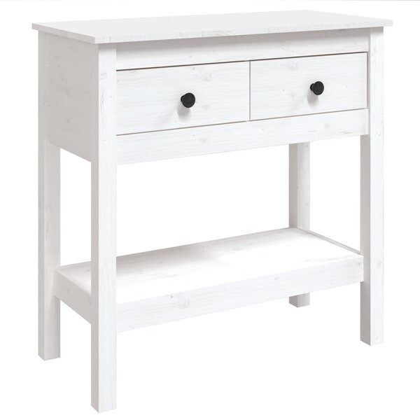 vidaXL Table console Blanc 75x35x75 cm Bois massif de pin