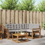 vidaXL Ensemble de canapés d'extérieur 5 pc Gris Naturel et Clair