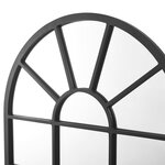 Miroir mural forme fenêtre arrondie 80 x 60 cm noir mat 03_0007958