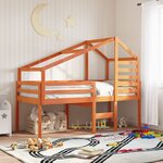 vidaXL Lit haut sans matelas cire marron 90x200 cm bois de pin massif