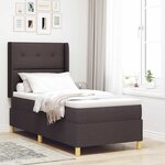 vidaXL Lit à Ressorts avec matelas Marron foncé 100 x 200 cm tissu