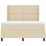 vidaXL Lit à ressorts avec matelas Crème 160 x 200 cm tissu
