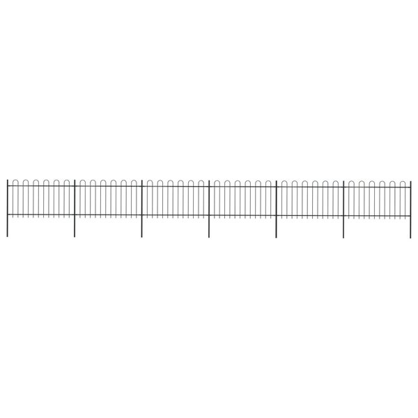vidaXL Clôture de jardin avec dessus en cerceau Acier 10 2 x 1 m Noir