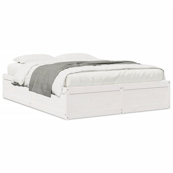 vidaXL Cadre de lit sans matelas blanc 160x200 cm bois de pin massif
