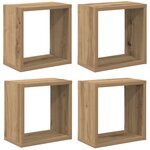 vidaXL Étagères Murales Chêne Artisan MDF avec placage 26 x 15 x 26 cm